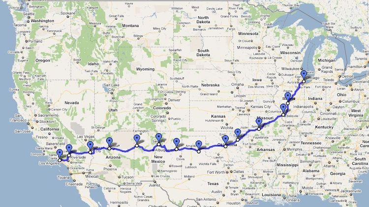 Route 66, road trip etats unis